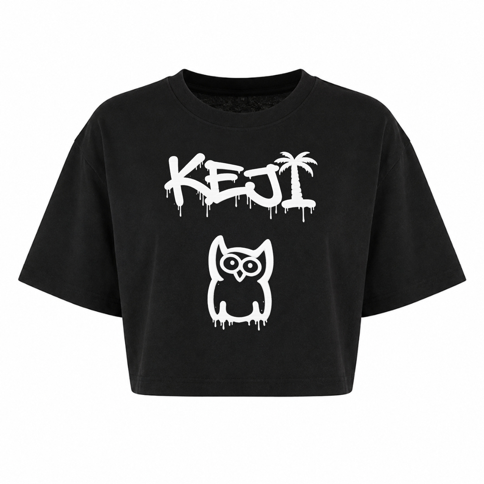 Papaya Weiß Oversized Crop Top | KEJI - schwarz