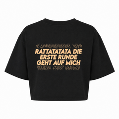 Erste Runde Oversized Crop Top | Malle Doni - schwarz
