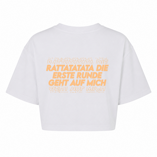 Erste Runde Oversized Crop Top | Malle Doni - weiß