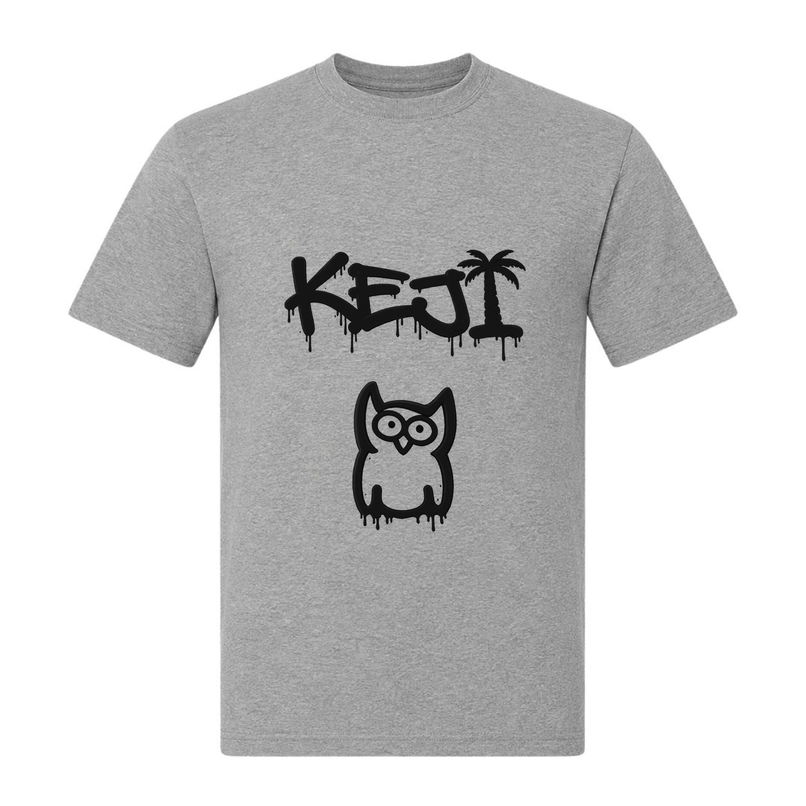 Papaya Schwarz Basic T-Shirt | KEJI - grey melange