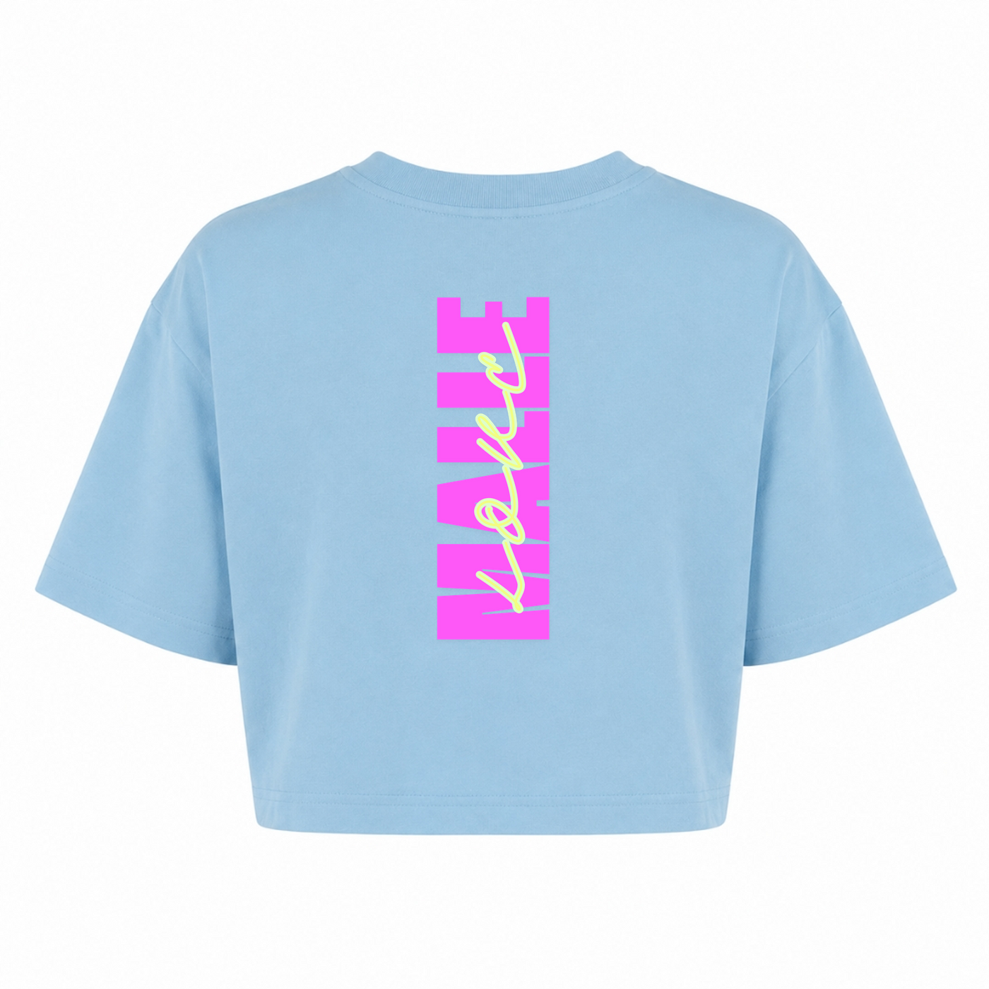 Malle Love Oversized Crop Top | Ronnie Rummel - powder blue - Rueckseite