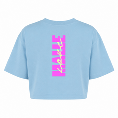 Malle Love Oversized Crop Top | Ronnie Rummel - powder blue - Rueckseite