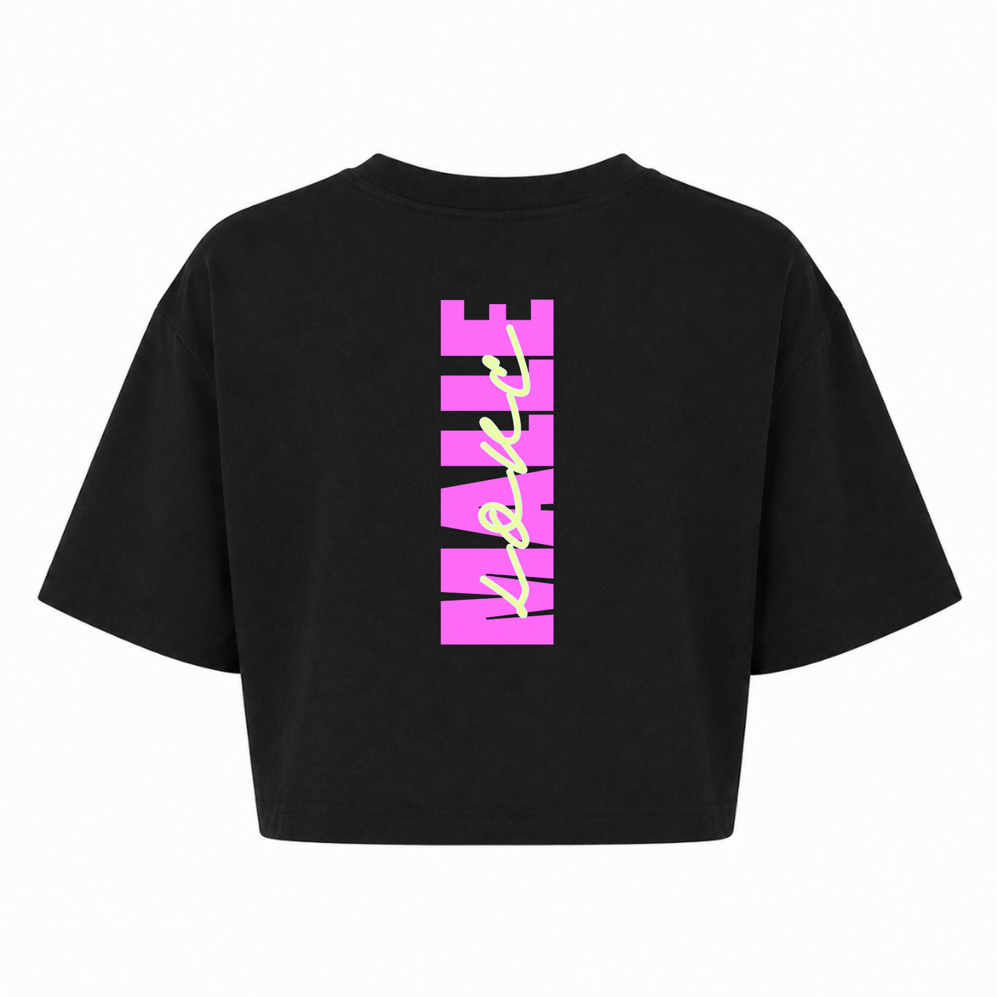 Malle Love Oversized Crop Top | Ronnie Rummel - schwarz - Rueckseite