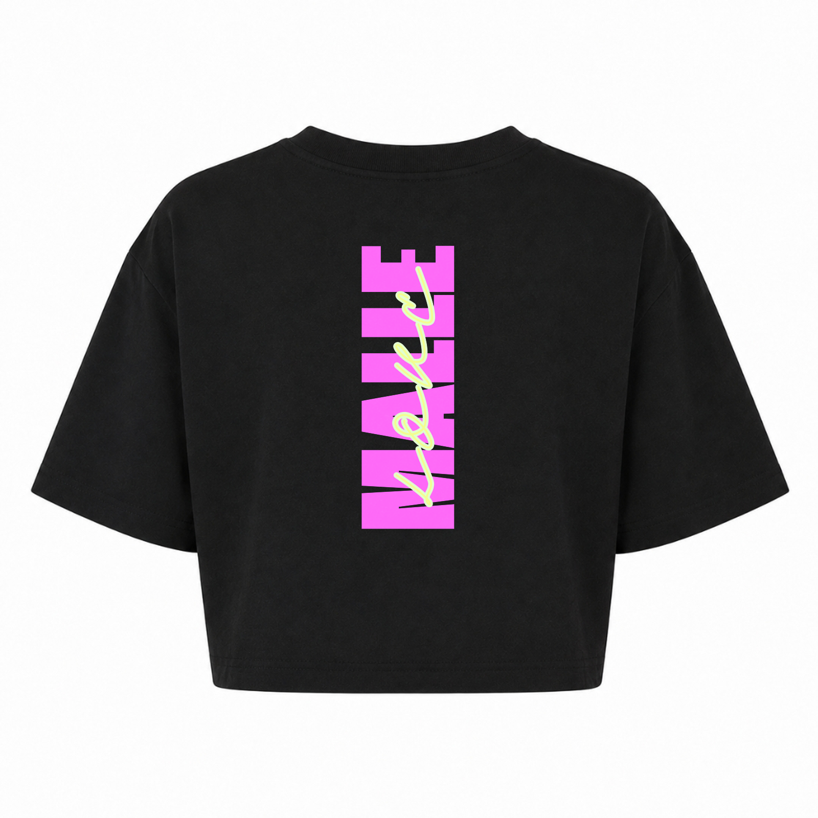 Malle Love Oversized Crop Top | Ronnie Rummel - schwarz - Rueckseite