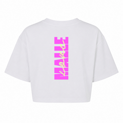 Malle Love Oversized Crop Top | Ronnie Rummel - weiß - Rueckseite