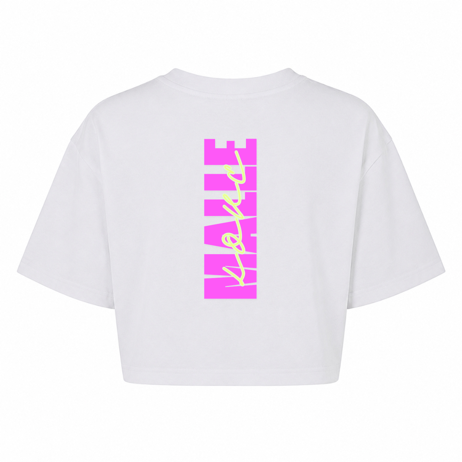Malle Love Oversized Crop Top | Ronnie Rummel - weiß - Rueckseite
