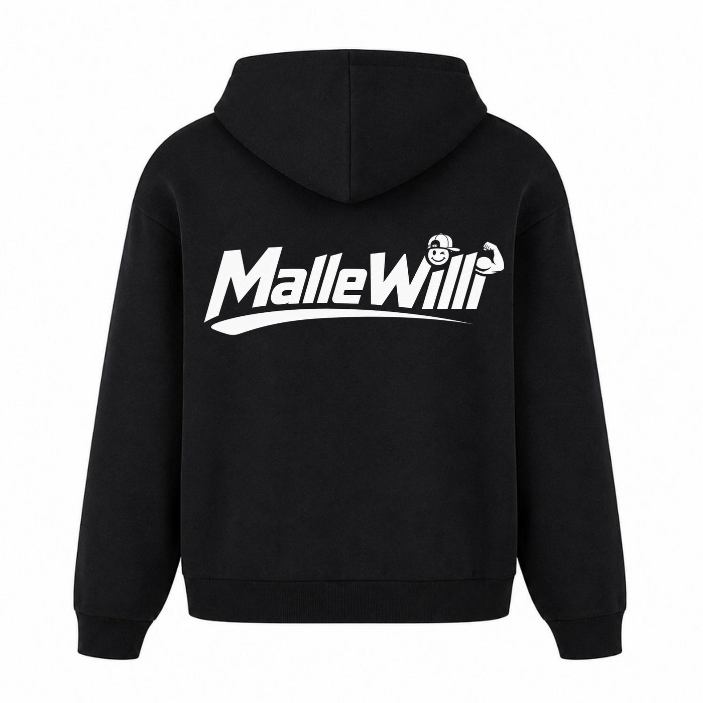 Malle Willi Oversized Hoodie | Malle Willi - Schwarz - Rueckseite