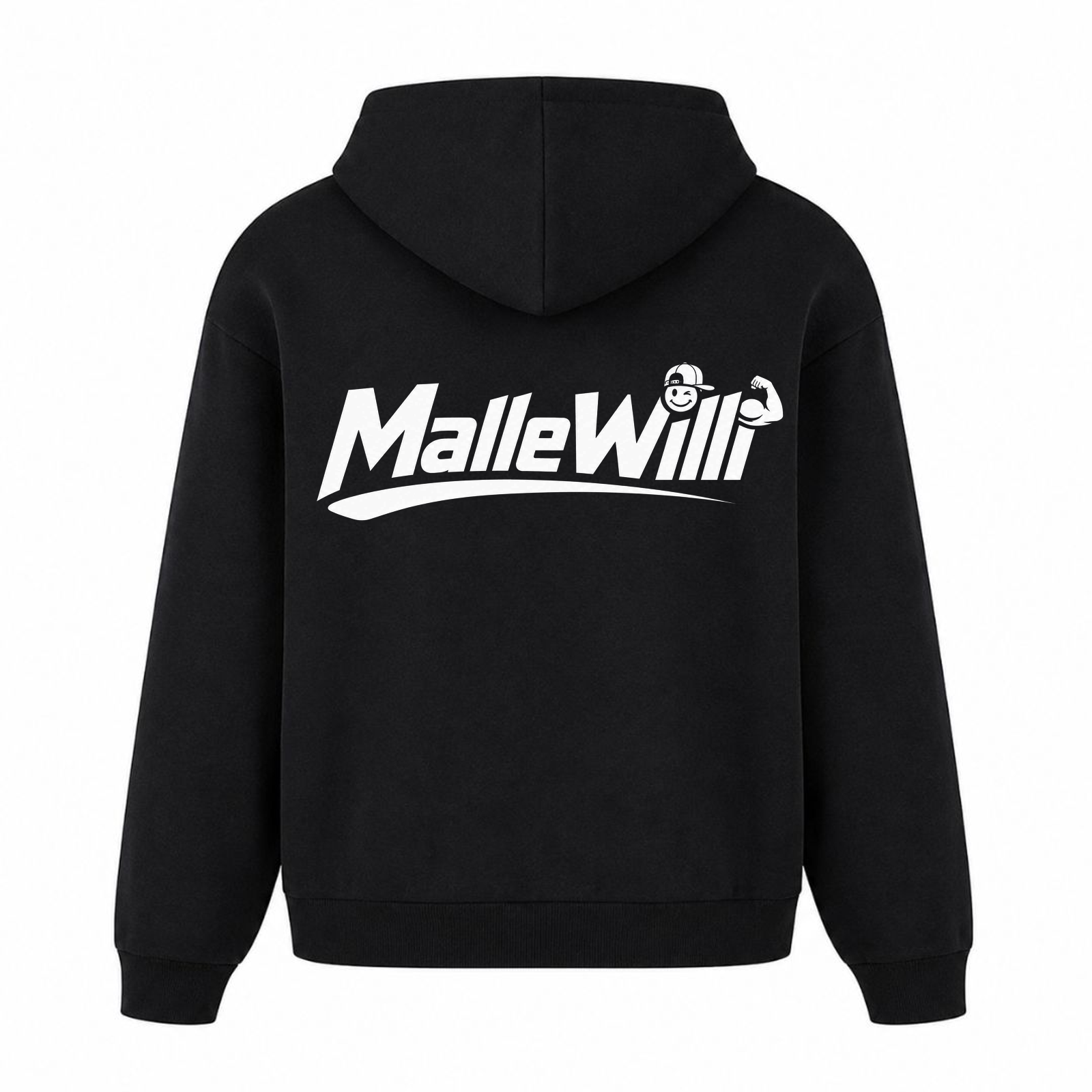 Malle Willi Oversized Hoodie | Malle Willi - Schwarz - Rueckseite