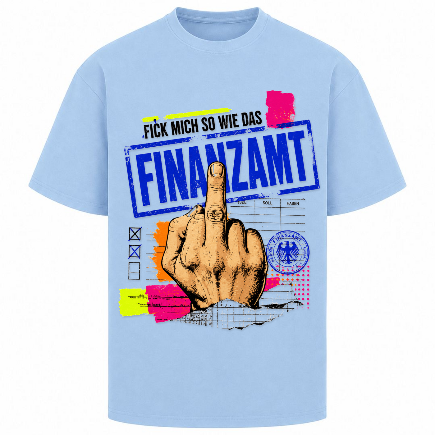 Mittelfinger Oversized Shirt | Malle Willi  - powder blue