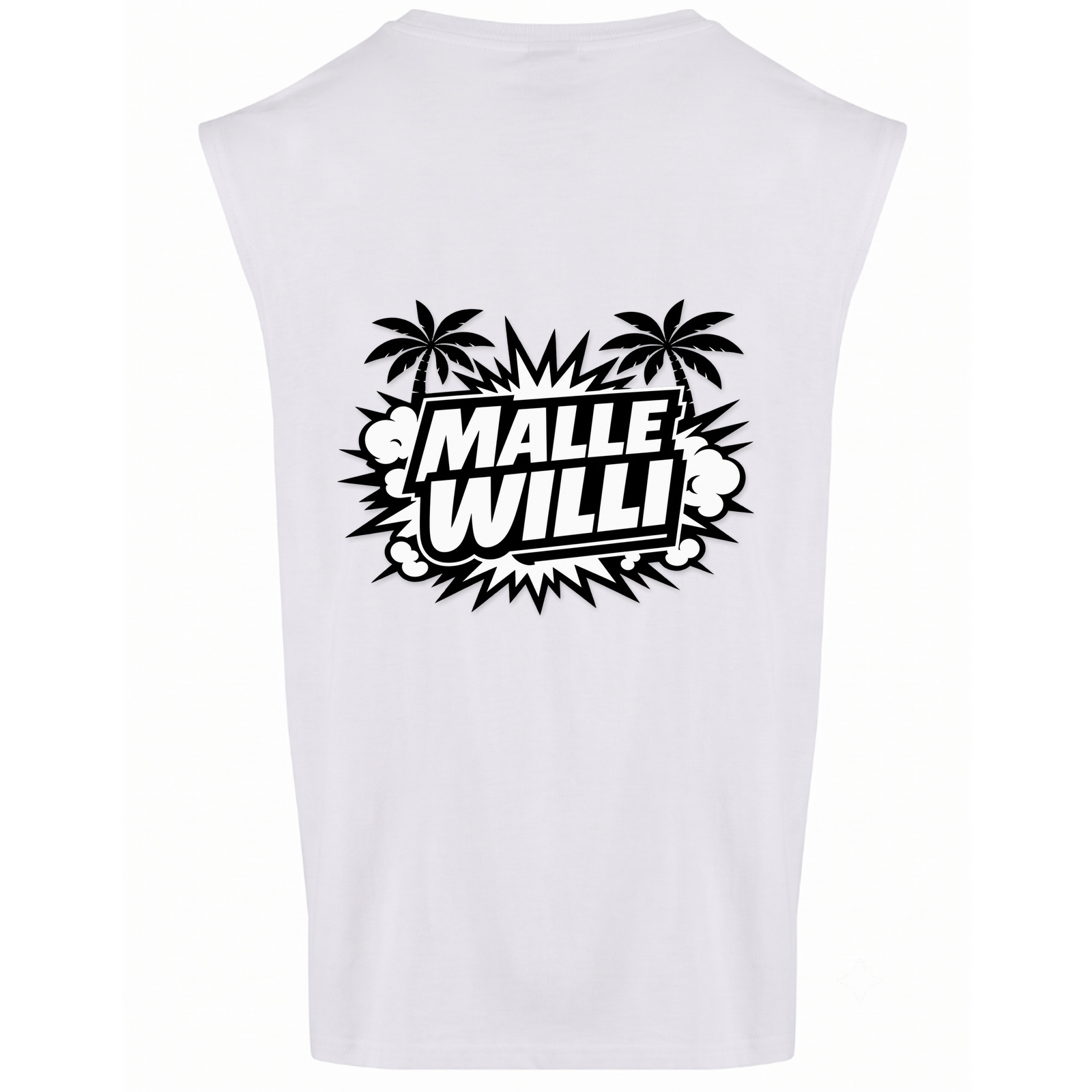 Palmen Tank Top | Malle Willi - weiß - Rueckseite