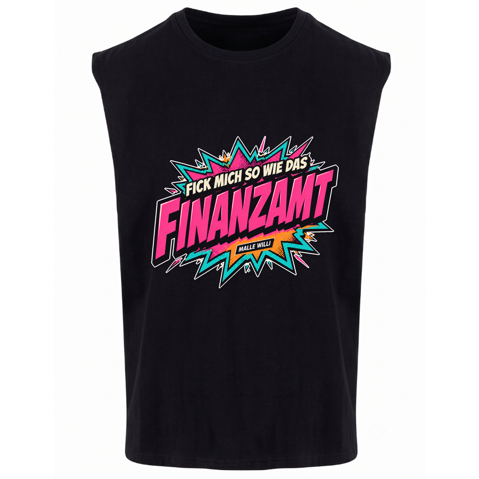 Finanzamt Bunt Tank Top | Malle Willi - schwarz