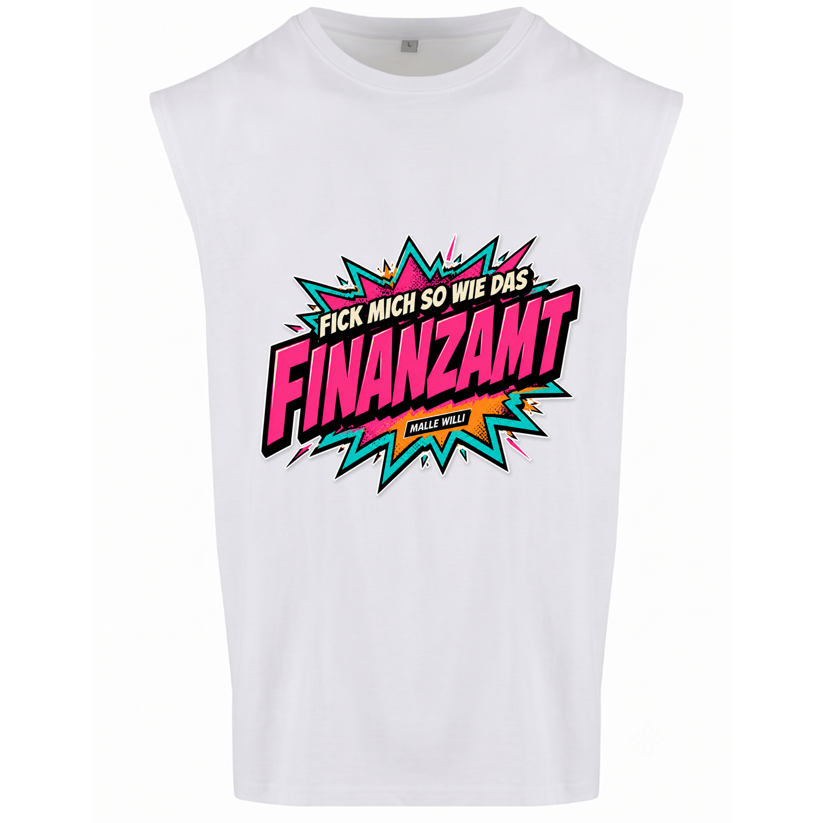 Finanzamt Bunt Tank Top | Malle Willi - weiß